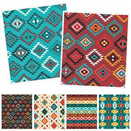 Deorfuy Native American Swedish Dishcloths for Kitchen - 6PCS Aztec Swedish Cloths for Washing Dishes, Native American Style Reusable Dish Towels, Southwestern Tribal Washable Cleaning Sponge Gifts