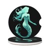 Neukim 2pcs Car Cup Holder Coaster Car Coaster Green Mermaid