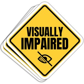 SUNHADO (3 Pcs) Visually Impaired Stickers Low Vision Stickers Blindness Awareness Stickers Disabled Disability Stickers Blind Visually Impaired Gifts Decorations Water Bottle Laptop Car Window 3"x4"
