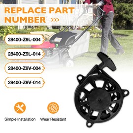 HQPASFY 28400-Z9V-014 Recoil Starter Assembly Compatible with Honda Walk-Behind Lawn Mower Engines GCV170 GCV200 HRX217K6 HRN216, Replaces 28400-Z9L-004, 28400-Z9L-014, 28400-Z9V-004