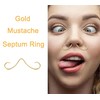 MODRSA Mustache Septum Ring 16g Nose Ring 16 Gauge Gold