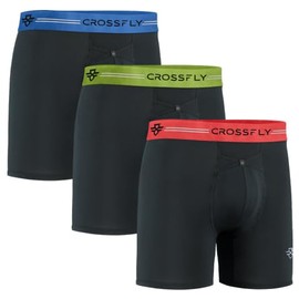 Crossfly Men’s Underwear 6" Trunk Boxer Briefs, 24 Hour Comfort and Innovative Access, No Chafe, Breathable and Soft
