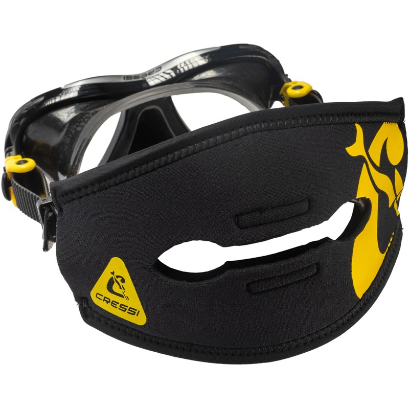 Cressi Pony Tail Neo Mask Strap Cover_Black/Yellow - Neoprene Mask