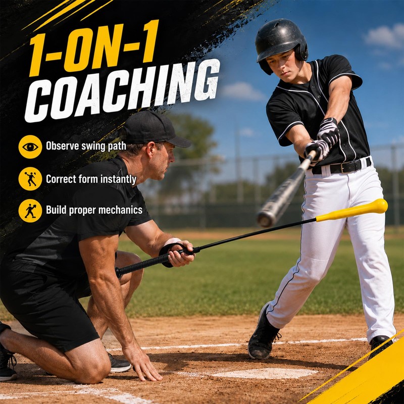 Batting Swing Trainer,54" Baseball Hitting Stick with Grip Strap,Training Equipment