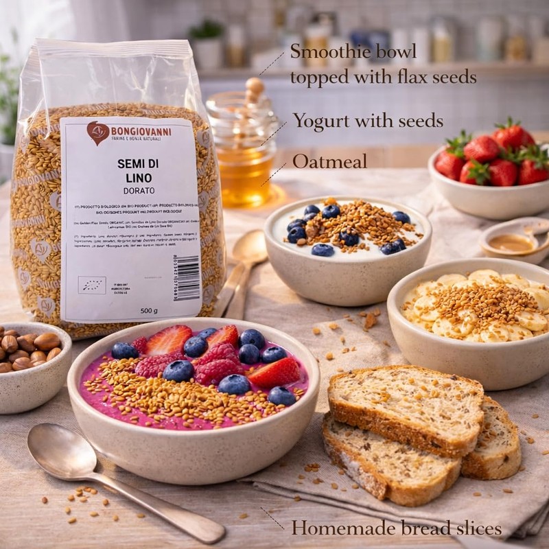 BONGIOVANNI FARINE E BONTA' NATURALI Semi di Lino Dorati 500g