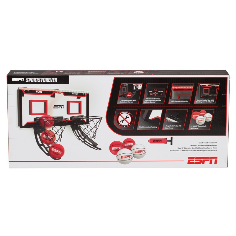 ESPN Mini Basketball Hoop, Over The Door Basketball Hoop with
