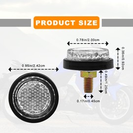 ZOKYUYS 6PS Reflective with Bolts and Nuts,Motorcycle Mini Decorative,M5 Screw Motorcycle License Plate,Round Reflector for Motorcycle,Universal Motorcycle,Bicycle,Tractor Accessories (white)