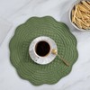 HOMBYS Quilted Placemats Set of 6 Washable Round Placemats for