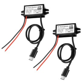 2-Pcs 24W DC 12V/24V to 5V USB C Step Down Converter,Aideepen 3A 24W Type-C Output Charging Module Waterproof Buck Module Power Adapter