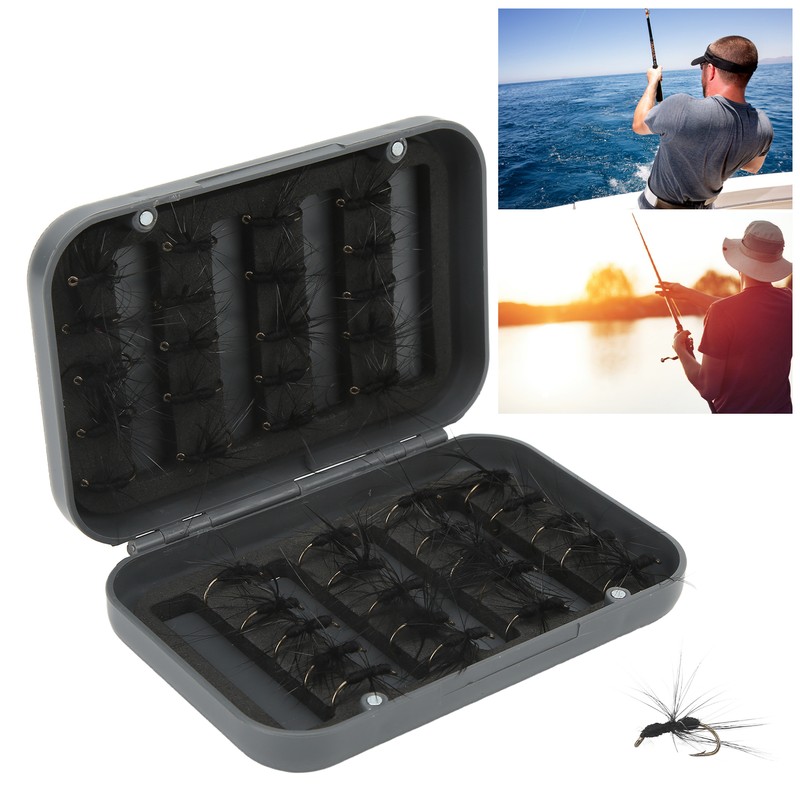 40PCS Fly Fishing Flies Kit Realistic Black Ant Hand Knitting