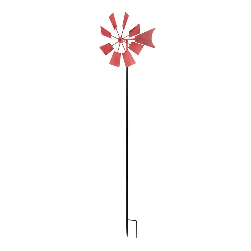 Alpine Corporation 52" Tall Outdoor Metal Windmill Spinner Stake Yard
