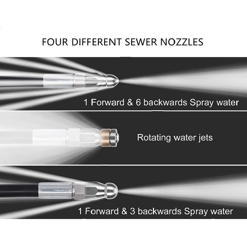 Sewer Rotating Button Jetter Nozzle, Stainless Steel Cleaning Tool Fixed