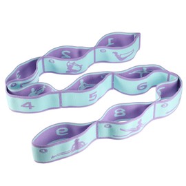 VOCOSTE Yoga Stretch Strap with 9 Loops Elastic Strap Blue