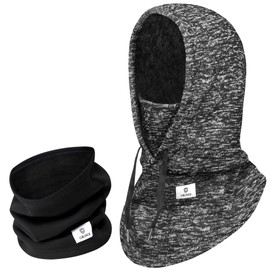 C CALOICS Ski Mask Winter Balaclava for Cold Weather Windproof Face Mask for Men Women Skiing Snowboading & Motorcycle Riding Grey Black