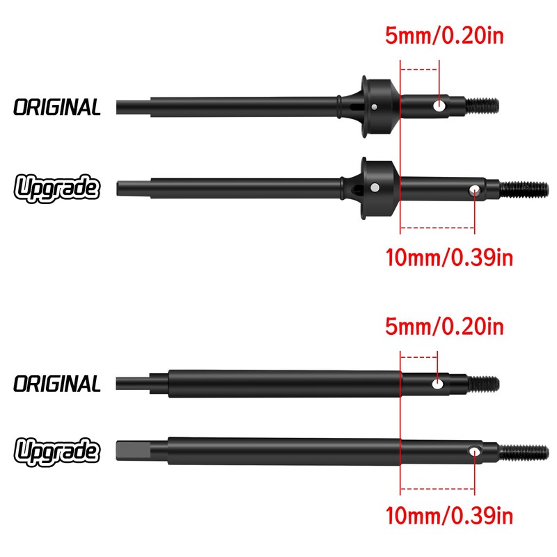 OGRC +5mm Extended Thread CVD Front Rear Axle Shafts Drive