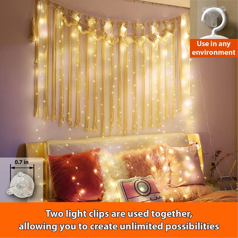 HXWEIYE 300LED Fairy Curtain Lights Warm White, 3mx3m USB Powered