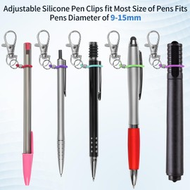 GAQWOK 10PCS Retractable Pen Holders - Clip on Pens for Badge Reel, Perfect Pen Holder for Lanyard, Nurses, and X-ray Marker Holder