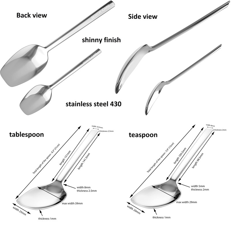 Silverware Adaptive Spoons for Parkinson's - Utensils for Elderly, Disabled,