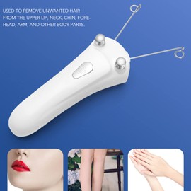 Facial Threading Hair Removal, USB Charging Electric Cordless Threader Machine with LED Light, Handheld Ladies Face Cotton Epilator for Chin Lip Arm, Women Men