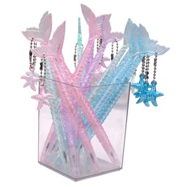 YYaaloa 24pcs Cute Mermaid Novelty Gel Ink Writing Pens 0.5 mm Black Ink Fun Kawaii Pens Bulk for Office Supplies Birthday Baby Shower Christmas Gift (24)