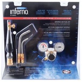 Harris HX-4B Inferno Air-Fuel Kit with Quick Connect Acetylene Hose Connections, HA-5i/HA-14i Inferno Brazing Tips and B Tank Connection (Pack of 1)