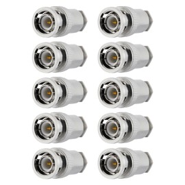 Vecys BNC Male Connector 50 Ohm BNC Male with Solder Clamp Connector for RG58 RG142 RG400 LMR195 RF Coaxial Cable Pack of 10