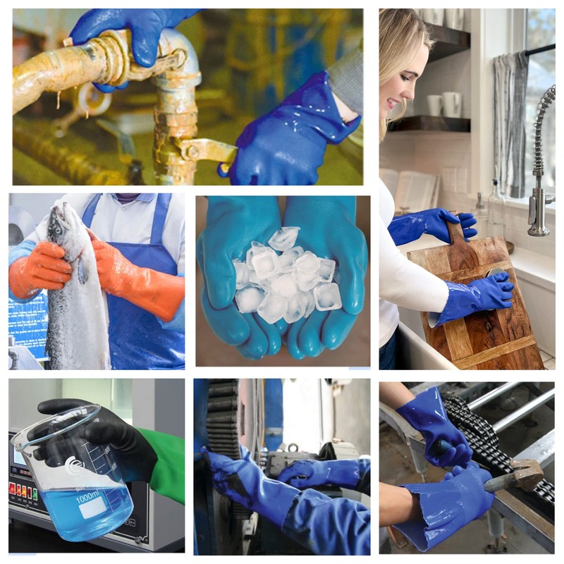 kitchen-star Ultimate Rubber Household PVC Gloves with Comfortable Cotton Lined,