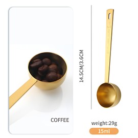 2PCS Gold Finished Stainless Coffee Measuring Spoon, Protein Scoop, Ancient and Brave Scoop, Coffee Spoon Measure,for Ground Coffee and Beans