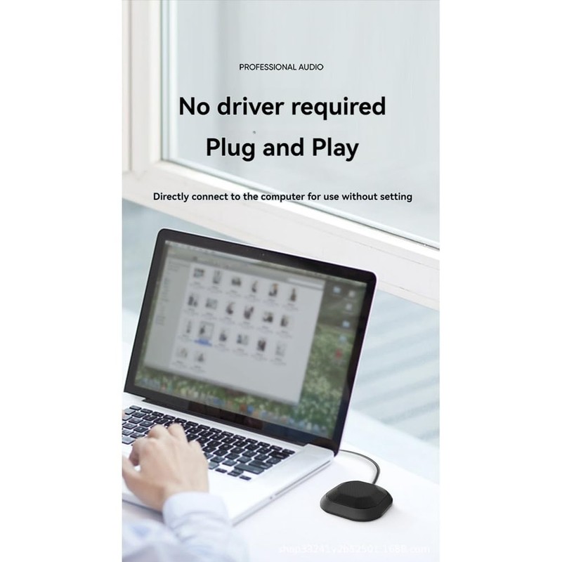 Plmvhpb Conference Microphone with 3.5 mm Jack Plug, 360° Omnidirectional