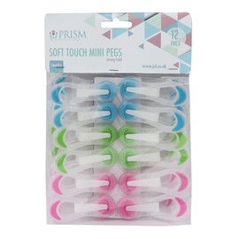 JVL Prism Soft Touch Mini Pegs, Pack of 12, Multicolor (19-270)