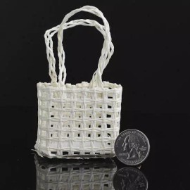 Factory Direct Craft Adorable Ultra Miniature Wicker Favor Baskets in Soft Ivory Color 24 Pieces