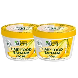 Kit Garnier Fructis Hair Food Banana 2 Pack Mascarilla 350ml cu, Tratamiento de Fuerza y Energa para Cabello Dbil, Frmula 98 Origen Natural, Sin...   