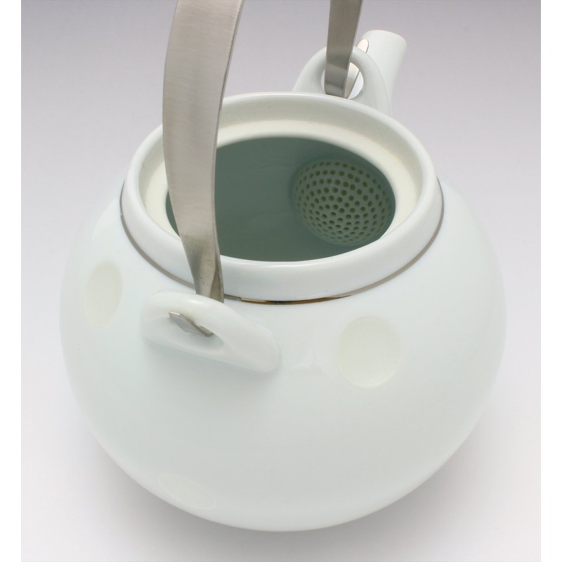 Arita Ware Carved Polka Dots Earthen Bottle (Stainless Steel String),