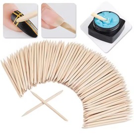 100 Pcs Orange Wood Nail Sticks Multi Functional Double Sided Cuticle Pusher Remover Manicure Pedicure Tool for Manicure Pedicure