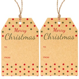 Christmas Gift Tags,Christmas Gift Tags with String,100 Pcs Merry Christmas Tags Xmas Holiday to from Name Tags,Paper Gift Hang Tags for Christmas Gift Wrap, DIY Crafts, Xmas Present