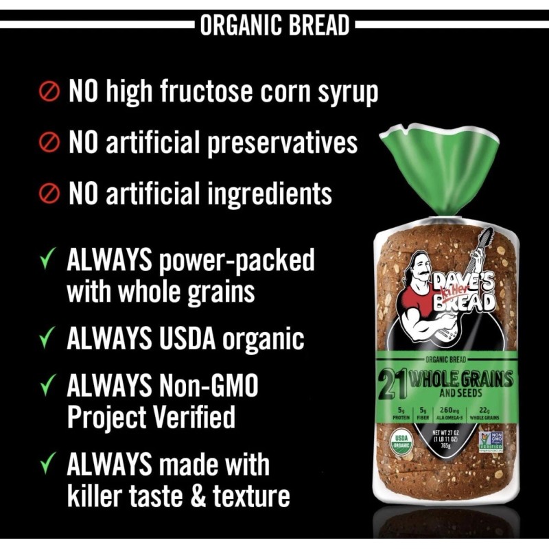 DAVE's KILLER BREAD ORGANIC 3 PK of DAVE'S KILLER BREAD