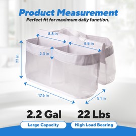 Baby Bath Toys Storage, Mesh Net Organizer for Toddlers Bathroom, Large Capacity Quick Dry Shower Caddy Basket, Easy Access Bathtub Holder No-Slip Design (4 Silicone Suction Cups) (A3)