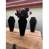 Decorative Black Coffin Shaped Flower Vase, 9 x 4 inches
