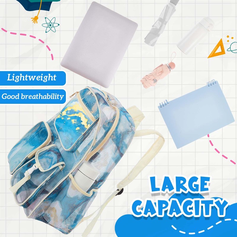 Silkfly 3 Pcs Mesh Backpack Set Multiple Pockets Heavy Duty