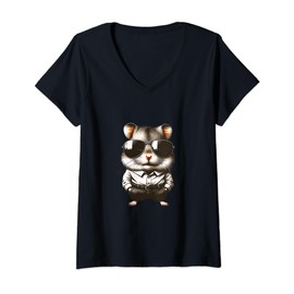 Womens Funny and cool hamster meme based outfit V-Neck T-Shirt