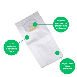 SVB Eureka Beam Central Vacuum Dustlock 3 Bags per Pack SVB Multi Ply for Electrolux Kelvinator MasterCraft 4464 Kenmore 50500 UMC18 BOSS (Pack of 3)