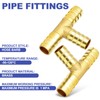 ERGAOBOY 5 Pcs 6mm Brass Hose Barb Tee, 3 Way