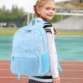 JIANYA Kids Backpack for School, Lightweight Girls Backpack with Lunch Box Elementary Children's School Book Bag