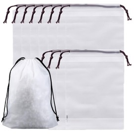 10 Pack Clear Shoe Bags for Travel,Waterproof PE Material,40x30cm, Transparent Storage Pouches for Shoes, Travel, and More,Clear Shoe Bags with Drawstring Closure Portable Travel Shoe Storage Bag