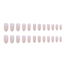 24pcs Long Nail Tips Pink Pearl Decoration Nail Fomme Gel Nail Cute Elegant Nail Jelly Nail