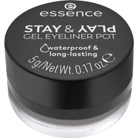 essence | Stay & Play Gel Eyeliner Pot | Waterproof, Long Lasting, Highly Pigmented | Vegan & Cruelty Free (01 | Black)