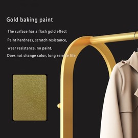 BUZUEY Gold clothing rack,Heavy duty clothes rack with bottom shelves,Small garment rack for hanging clothes,Wardrobe rack,hanging racks for clothes(L:23.6in)