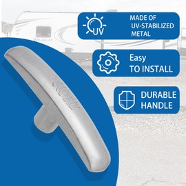 GLOBIZ RV Waste Water Valve Handles Replacement Fit for 1 1/2"，2” and 3" Sewer Dump Valve Compatible with Most Brands Valve Metal Molded(2Pack) Silver(8009)