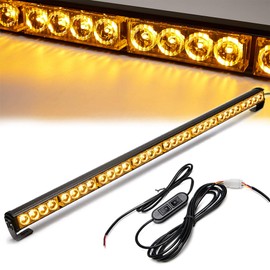Led Strobe Lights 36 Inch Yellow Flashing Safety Warning Emergency Strobe Light Bar Caution Directional Police Car Vehicle Pickup Truck Rear Window Traffic Advisor (35.5 IN, Yellow/Amber)