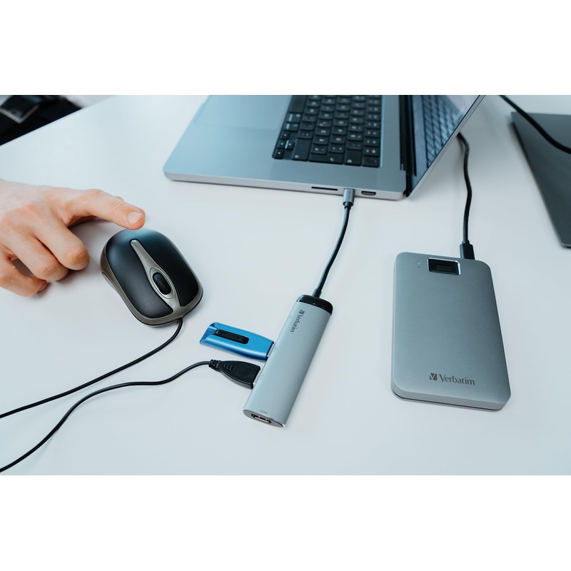 Verbatim optische Desktop-Maus, USB-2.0 und USB-3.0, optische USB-Maus mit 1000
